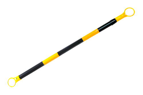BARRA RETRACTIL PVC COLOR AMARILLO Y NEGRO